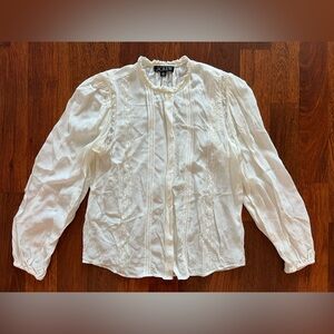 J. Crew Women’s Lace trim pintuck top in crepe Size 00